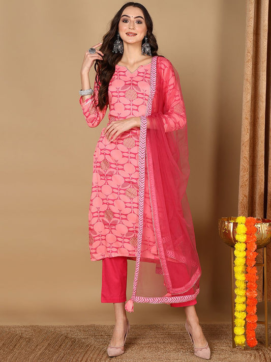 Dhiyona KL Women Ethnic Motifs Printed Kurta with Trousers & Dupatta