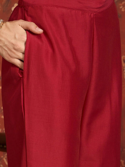 Women Ethnic Motifs Embroidered Regular Thread Work Kurta with Trousers & With Dupatta