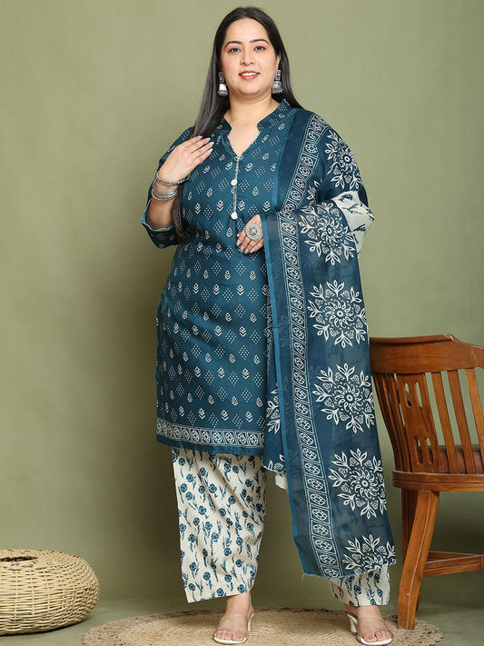 Dhiyona KL Women Ethnic Motifs Printed Kurta with Trousers & Dupatta