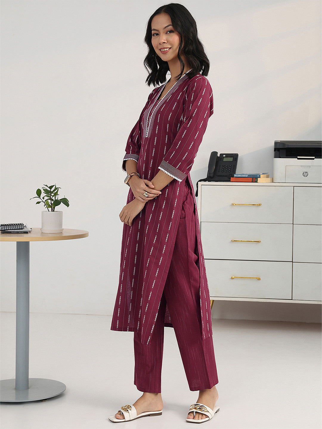 Women Printed Regular Kurta with Trousers & With Dupatta