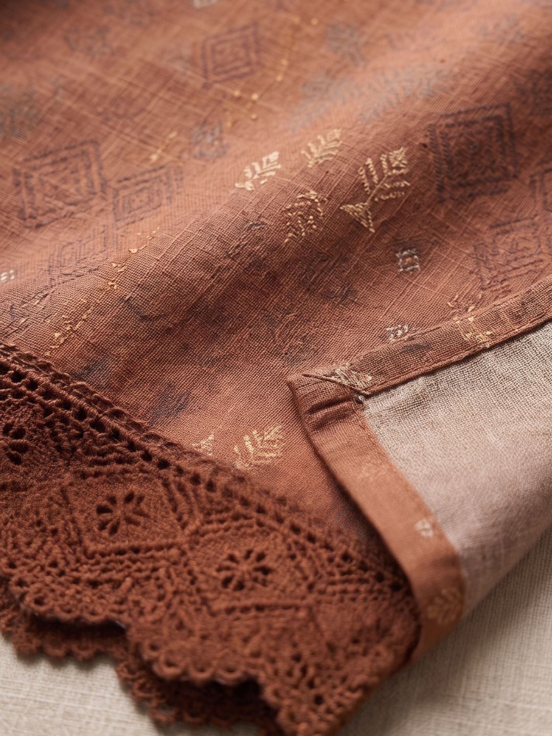Surbhi russet printed cotton kurta pant set