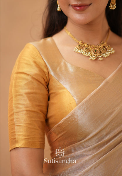 Dhiyona SS Regal Split Elegance Handloom Tissue Cotton Saree
