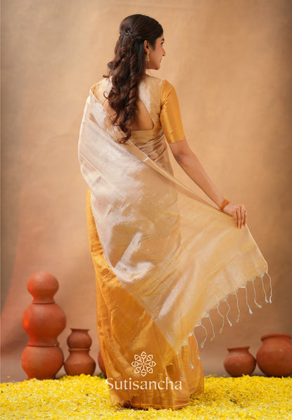 Dhiyona SS Regal Split Elegance Handloom Tissue Cotton Saree