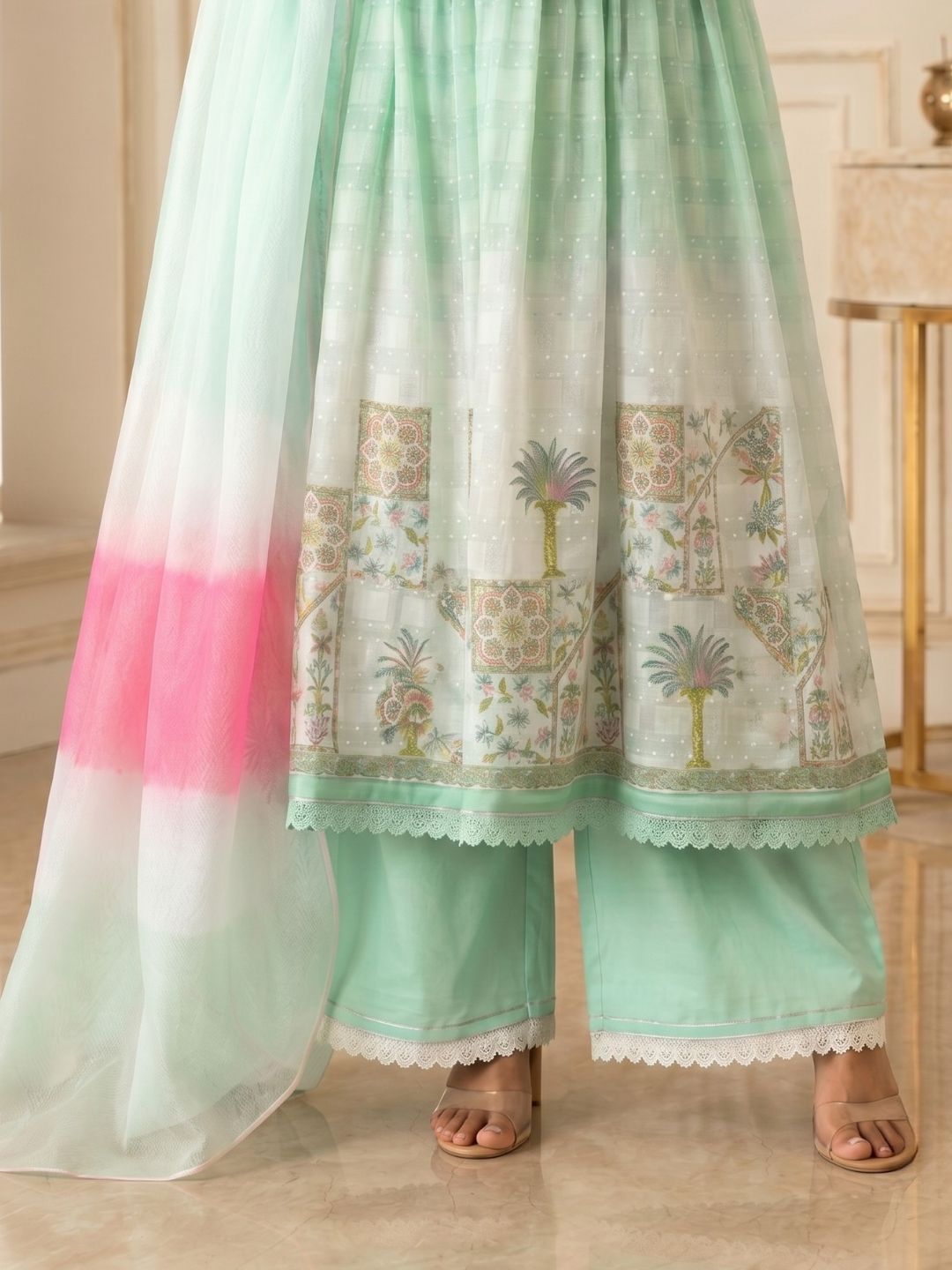 Tridhara Minty Cotton Suit Set