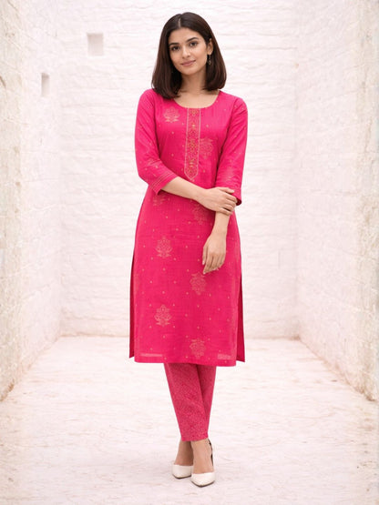 Shanti Raspberry Work Suit Set