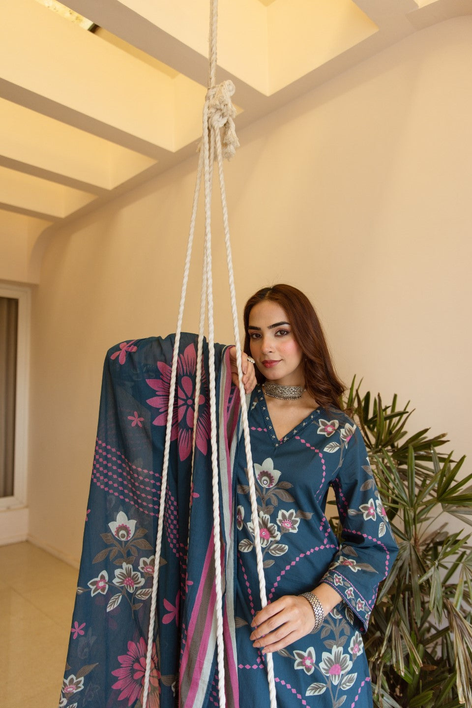 Karen aegean cotton suit set