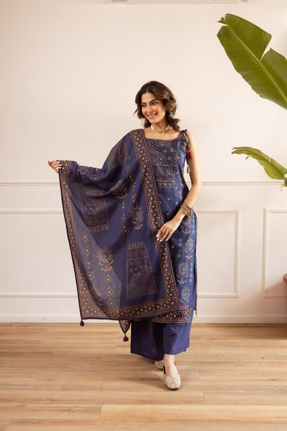 Karen jay cotton printed suit set