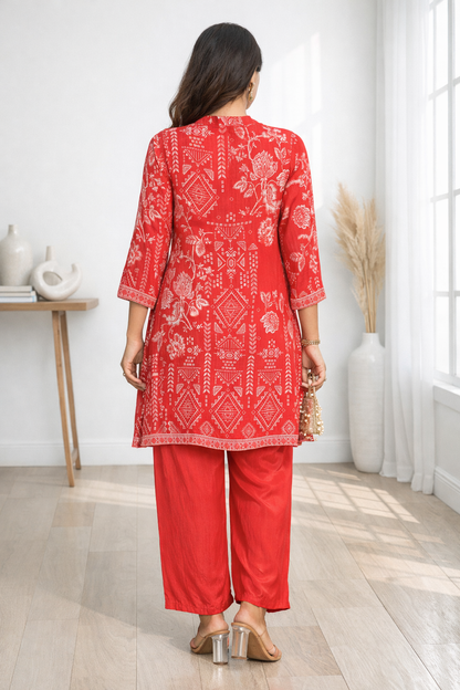 Palash crimson co-ord set