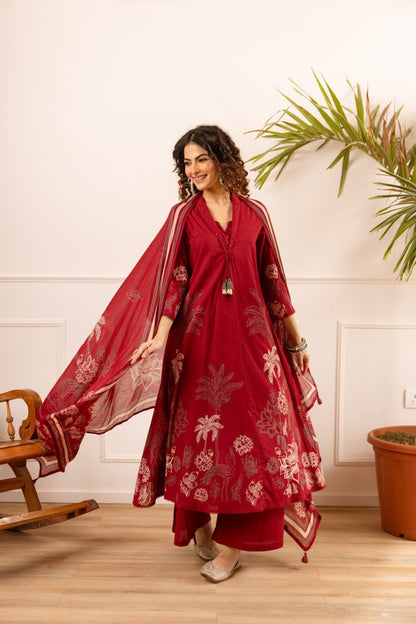 Karen melon cotton suit set