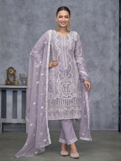 Mayuri Lavender Heavy Full Work Suit Set