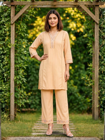 ITI CORAL COTTON KURTA PANT SET