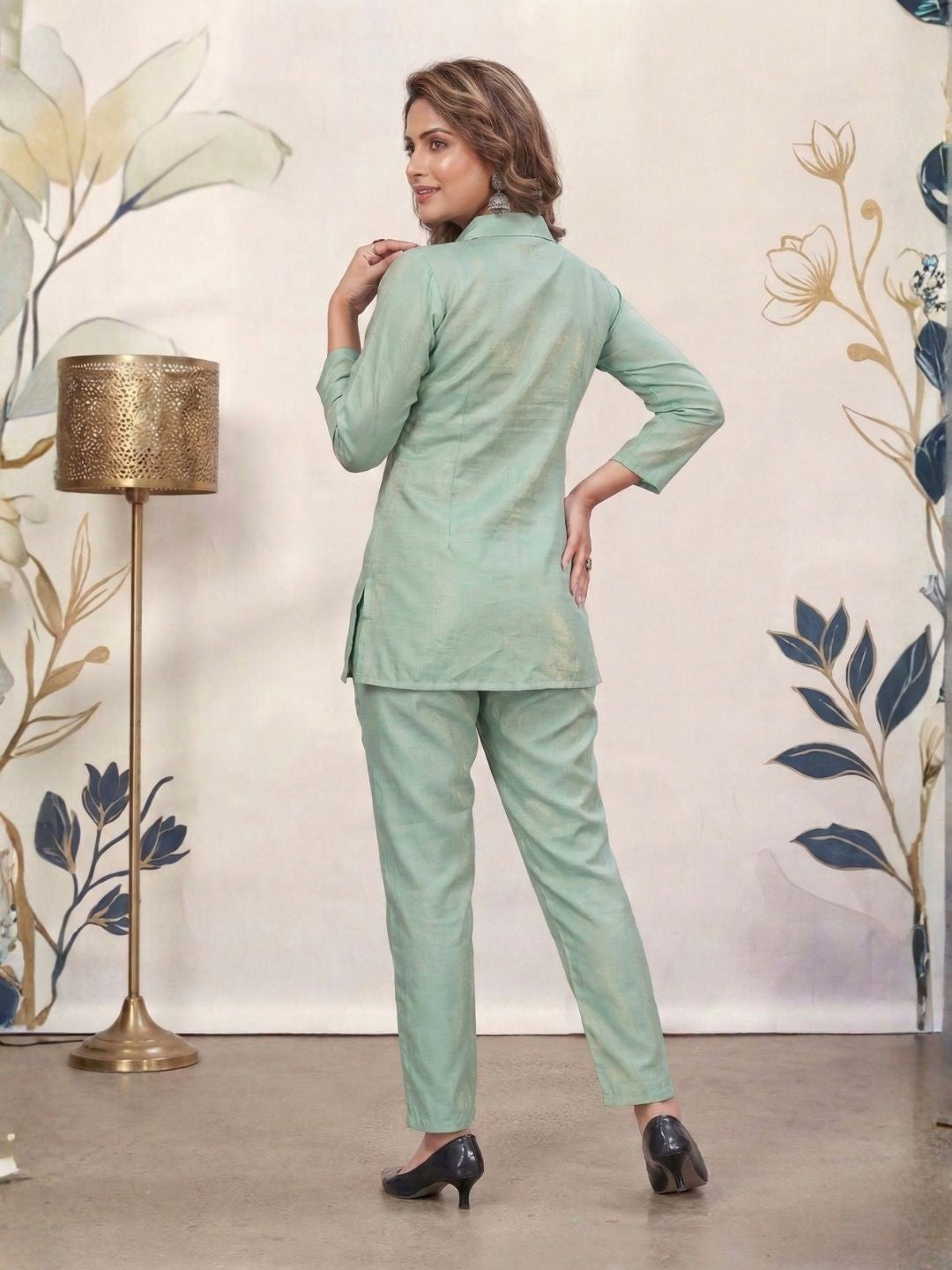 Divya Minty Mirror Work Co-ord Set