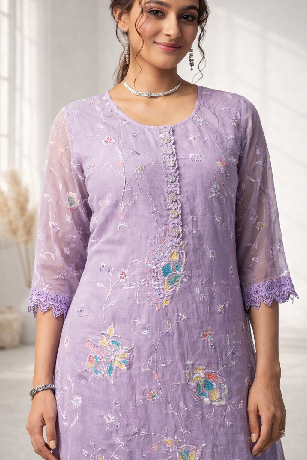 Anumeha lavender work co-ord set