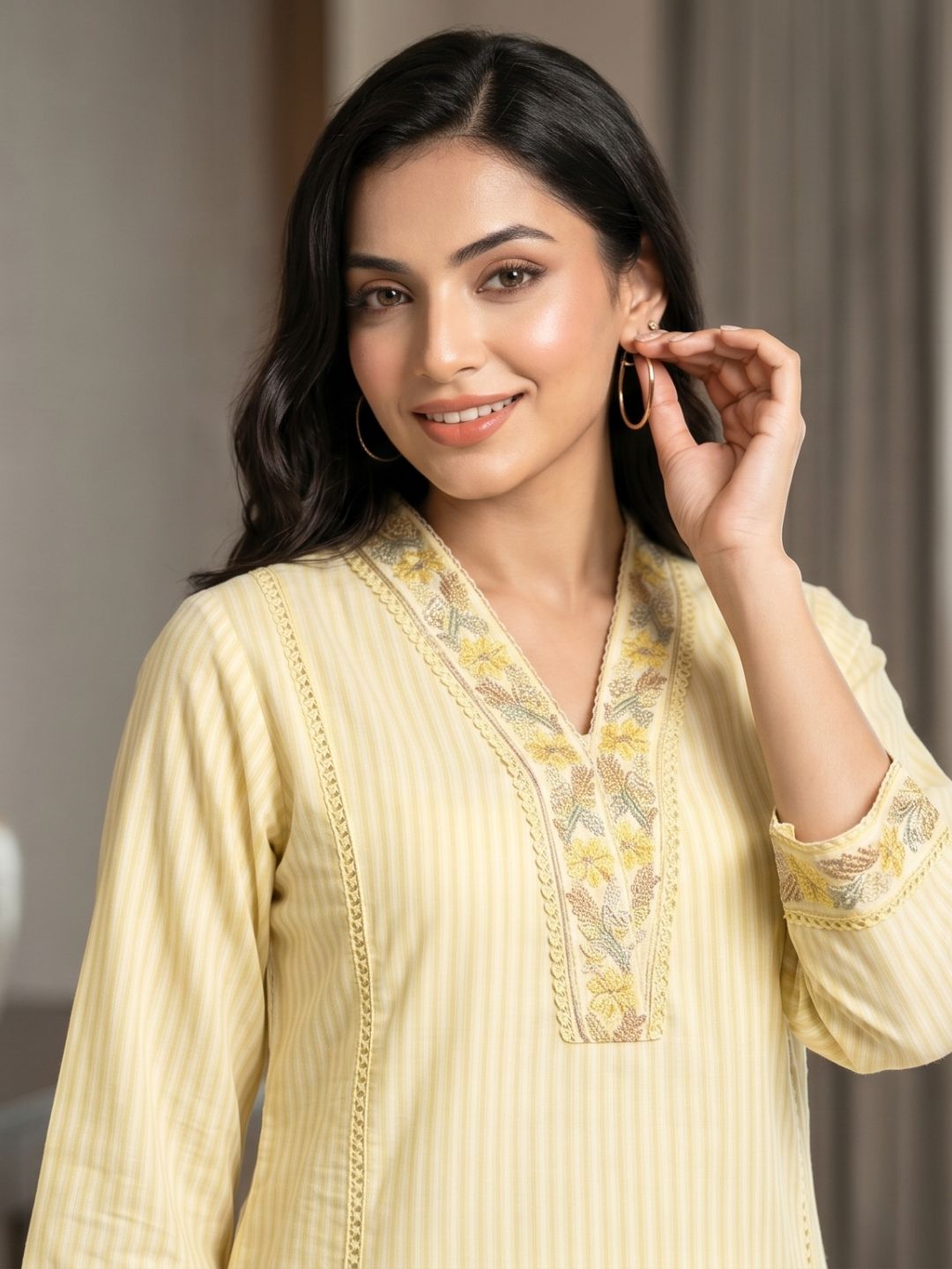 ITI DAFFODIL COTTON KURTA PANT SET
