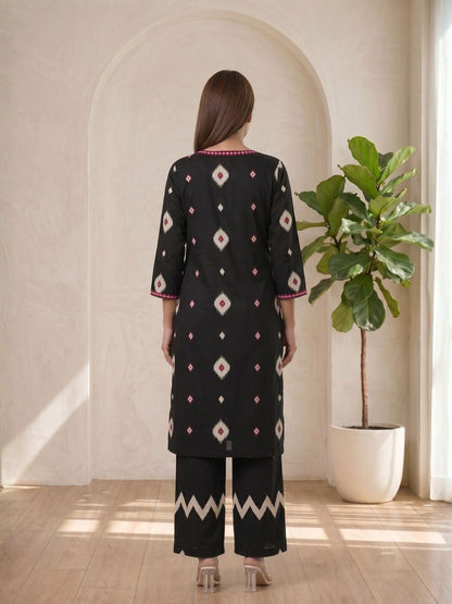 ARANYA ONYX IKAT PRINT COTTON SUIT SET