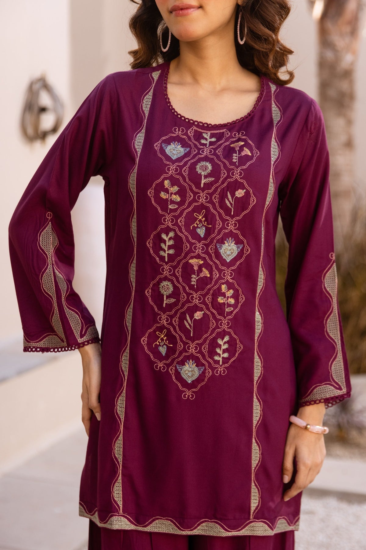 Karen zantium embroidery co-ord set