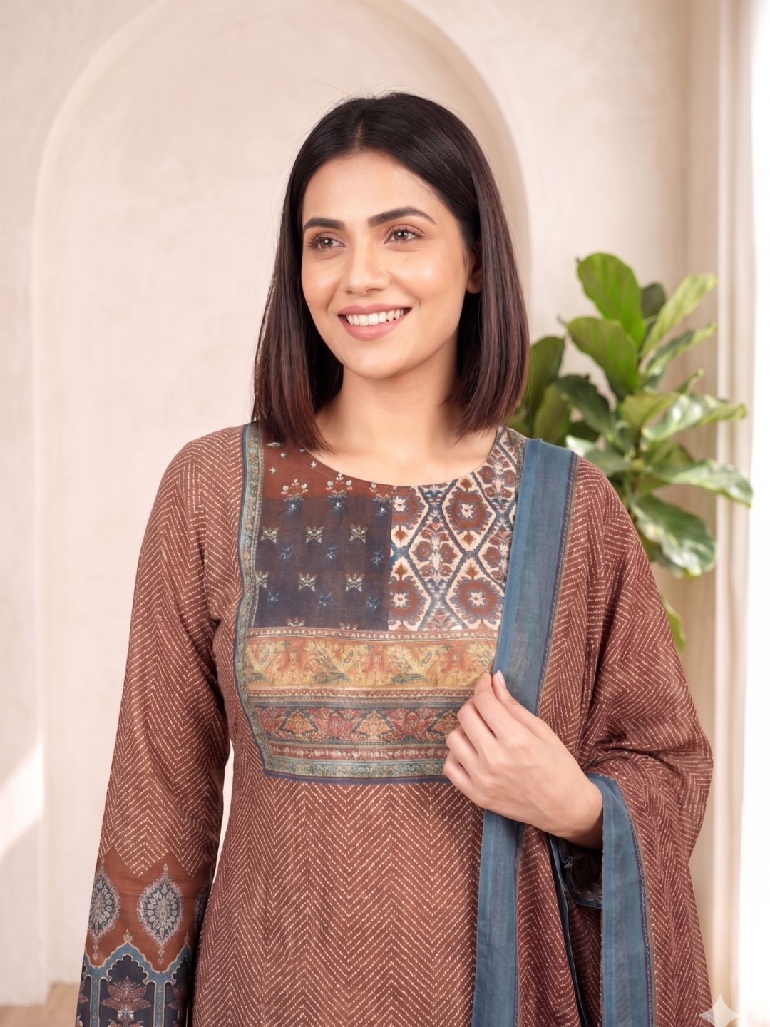 Aranya Walnut Pure Cotton Suit Set