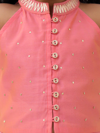 Mishti Peach Top and Pant Set For Girls