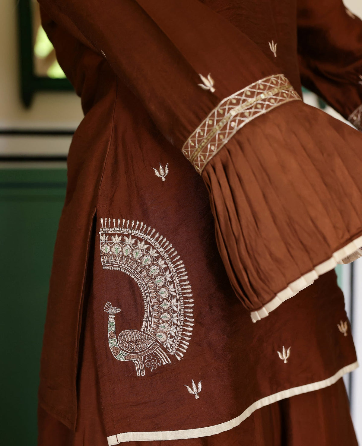 Kanira Brown Chanderi Kurta Set