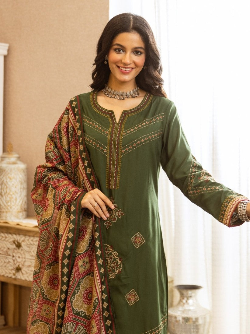 Karen sage embroidery cotton suit set