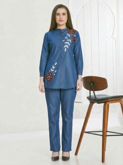 Kipling aspen embroidery denim co-ord set