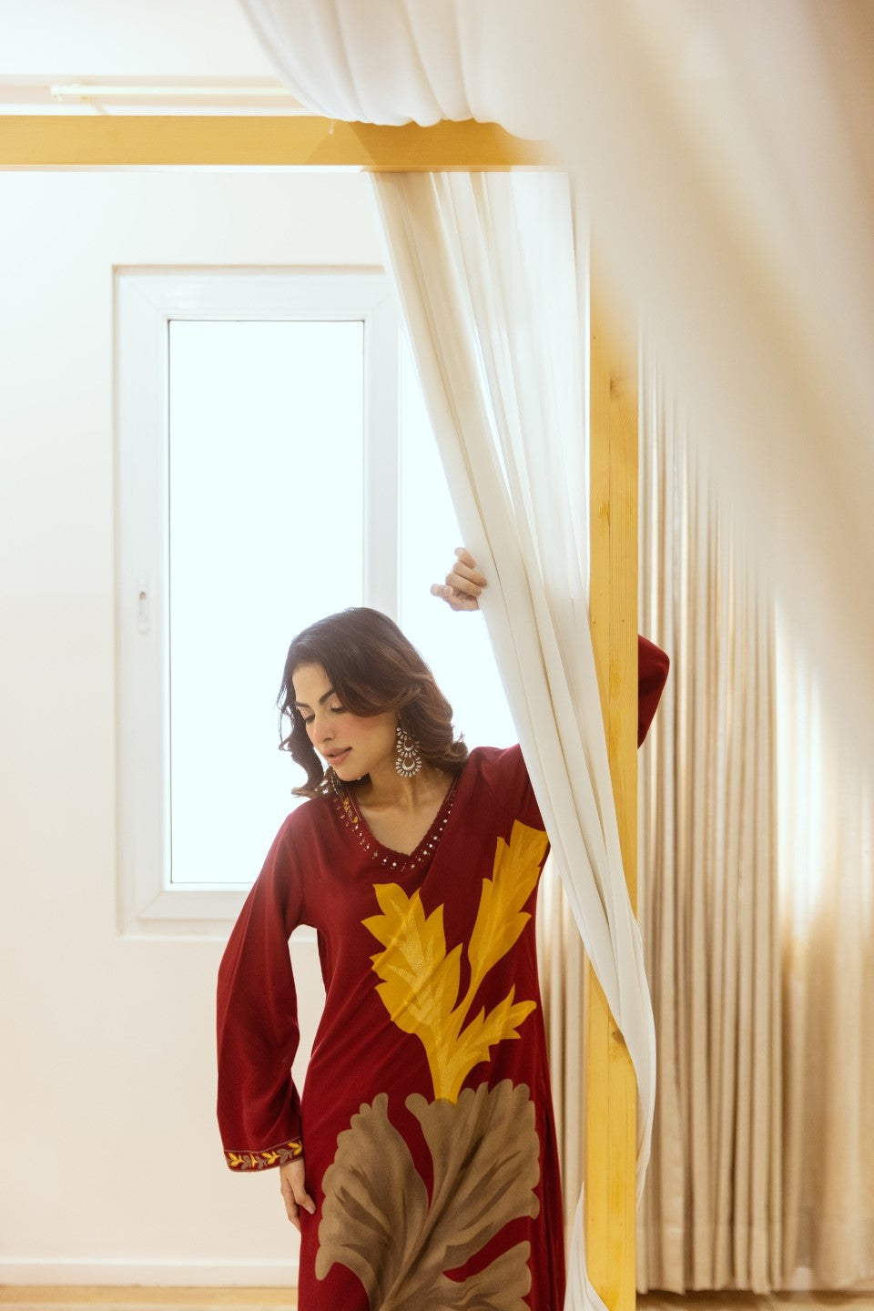 Karen garnet printed cotton kurta pant set
