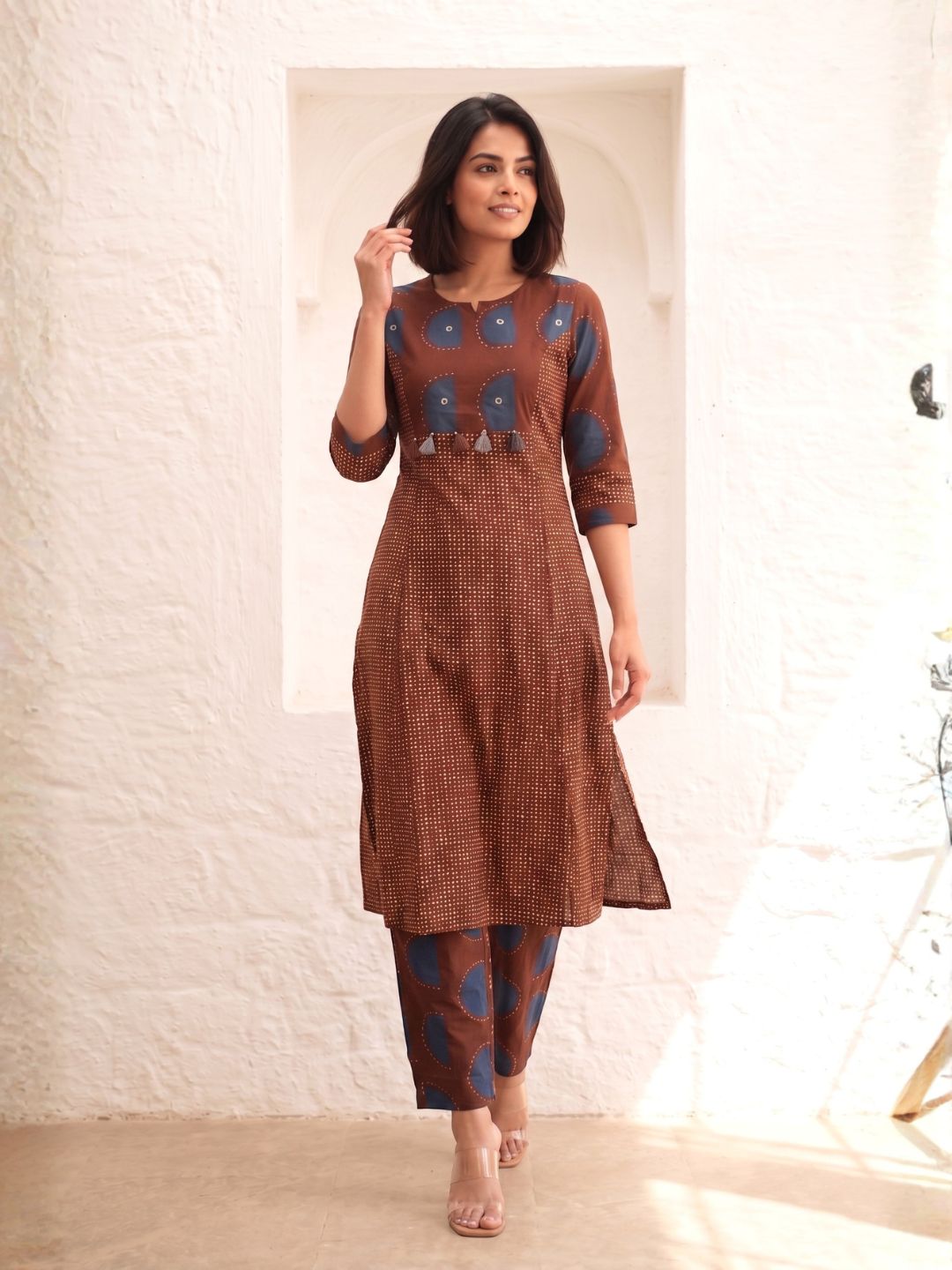 Poppi Choco Cotton Kurta Pant set