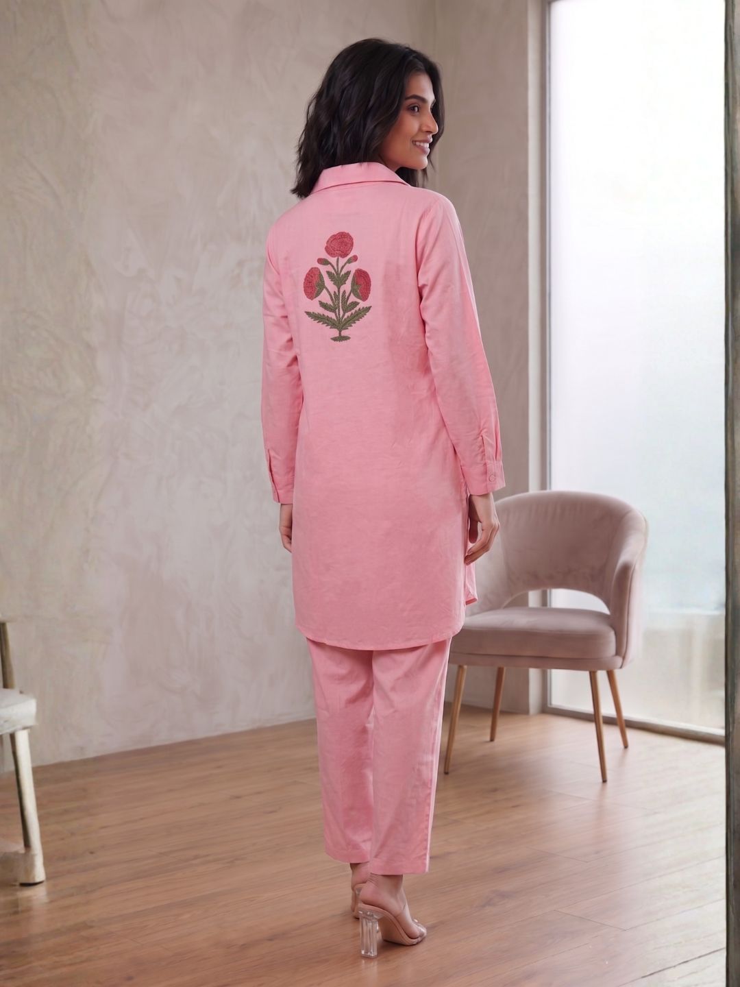 Sarvo softpink cotton co-ord set