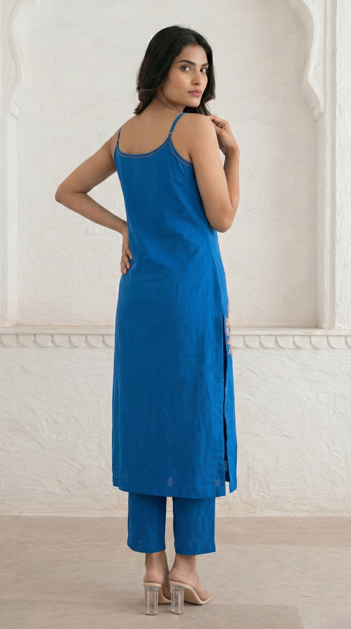 Mishka cobalt embroidery kurta pant set