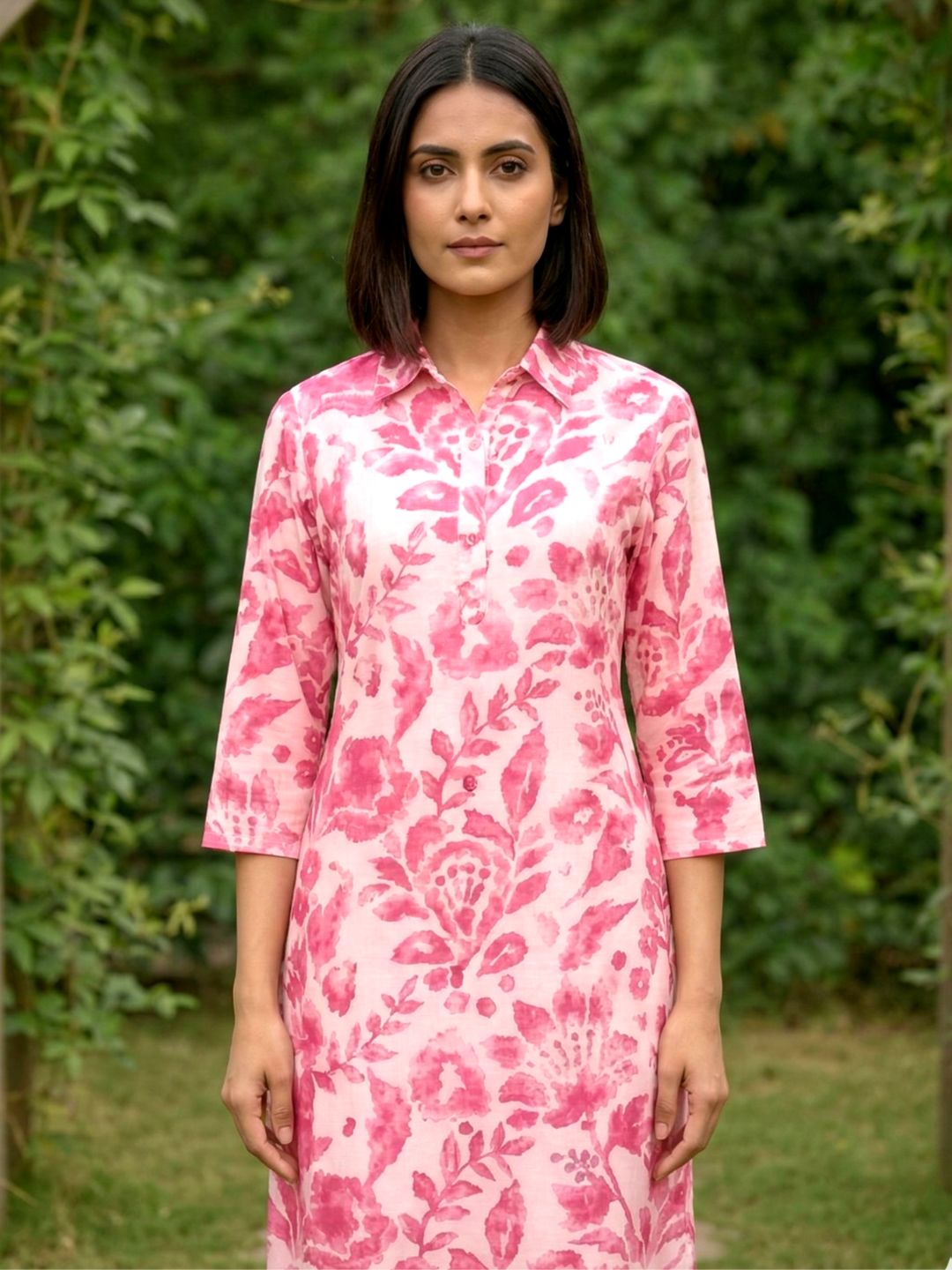 Elixir Rose Linen Printed Co-ord Set