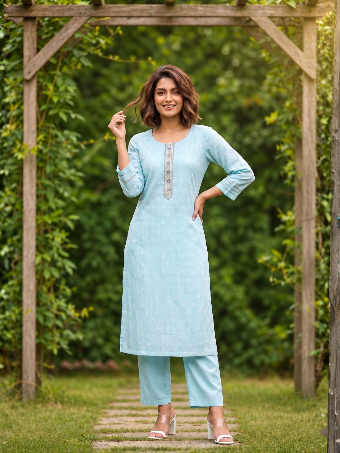 Shanti Tiffany Printed Work Suit Set