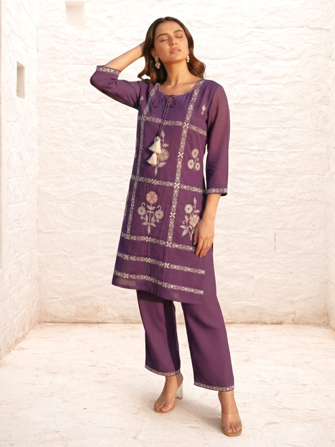 Parikrama Orchid embroidery co-ord set