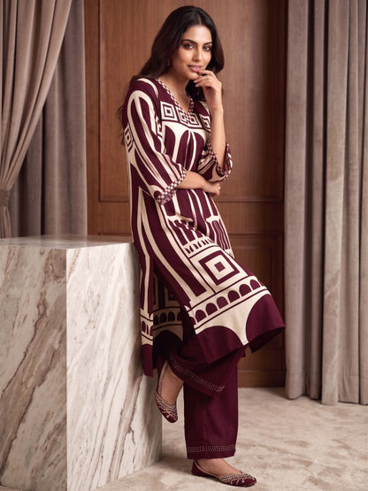 Sargun Mulberry Digital Printed Kurta Pant Set