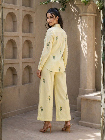 Molly Lime embroidery cotton co-ord set