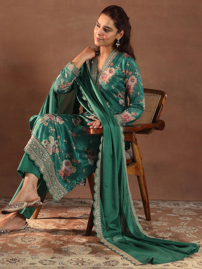 Dhiyona LL Women Floral Printed Regular Kurta with Palazzos & With Dupatta