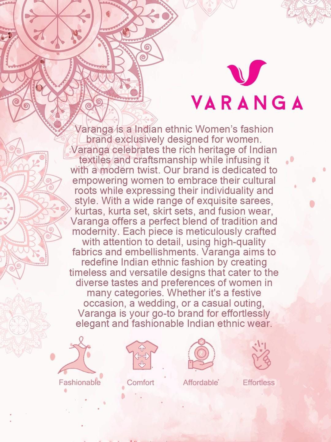 Dhiyona VA Women'sEthnic Motifs Printed Mirror Work Pure Cotton Kurta With Trouser & Dupatta
