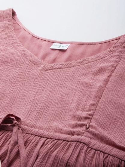 Dhiyona AY Women's Rose A-Line Tiered Cotton Maternity Dress