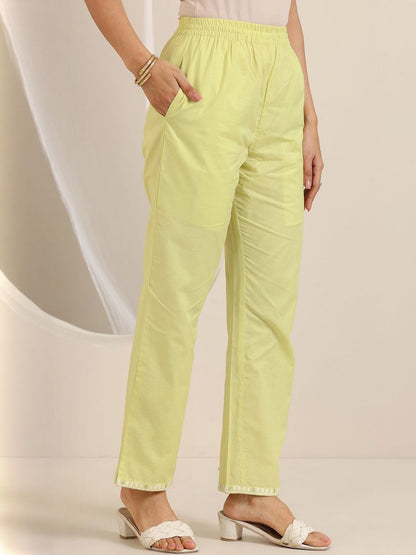 Floral Woven Design Thread Work Kurta With Trousers & Dupatta