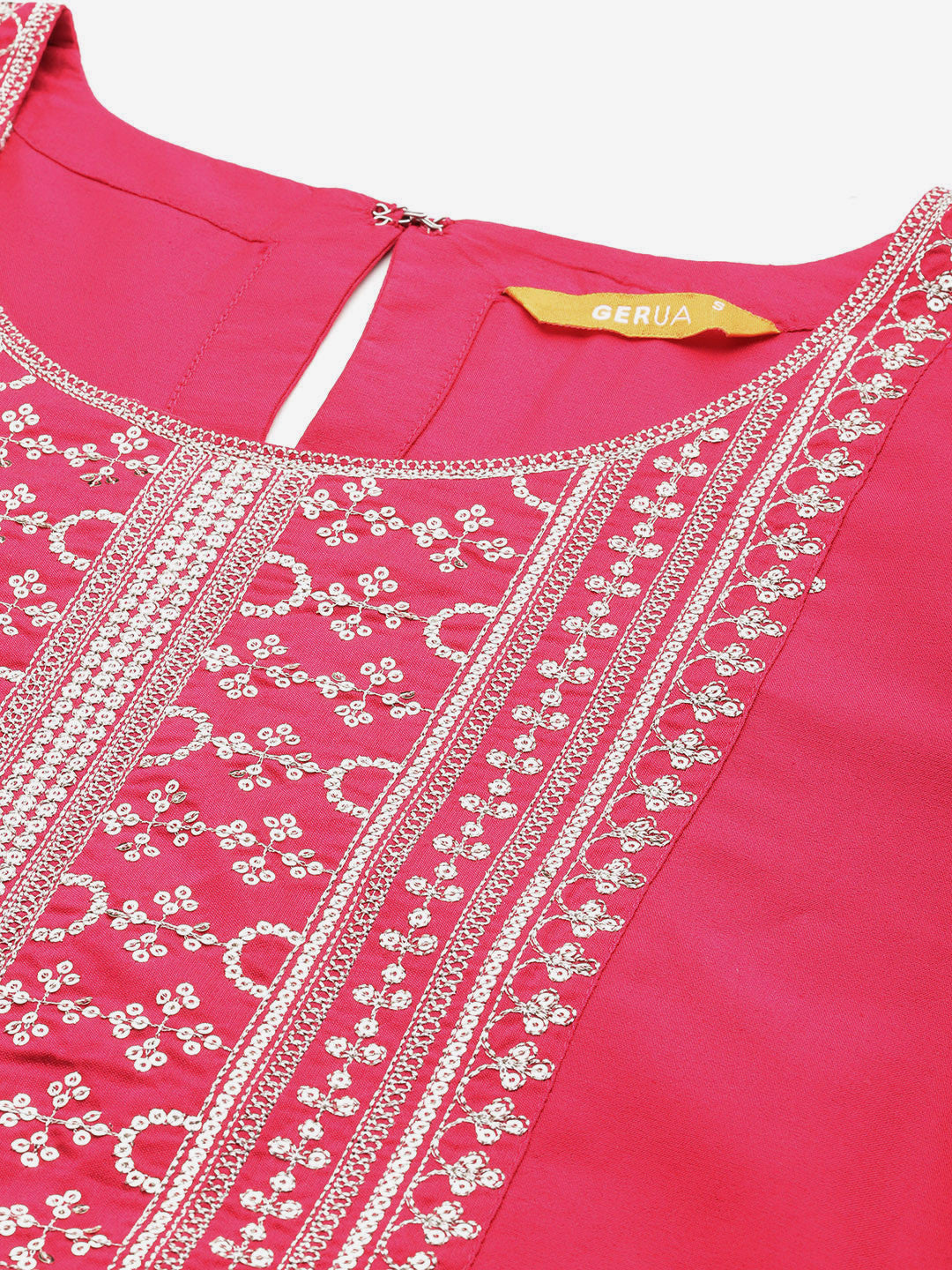 Ethnic Motifs Embroidered Regular Sequinned Kurta with Trousers Dupatta