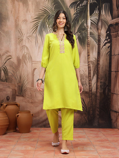 Thread Work Kurta with Trousers