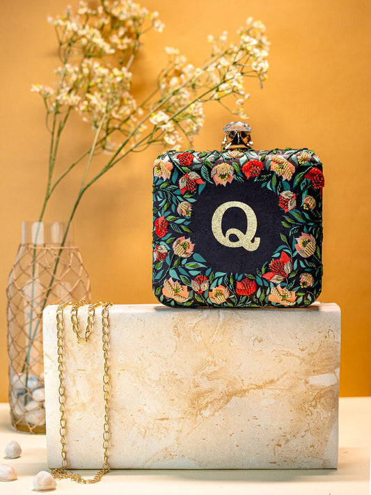Dhiyona NR Embellished Box Clutch