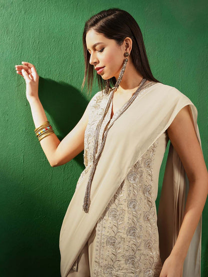 Dhiyona SN Sequence Embroidered Three-Quarter Sleeves Round Neck Kurta Set