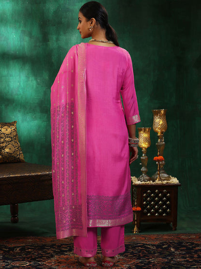 Women Ethnic Motifs Regular Kurta with Trousers & With Dupatta