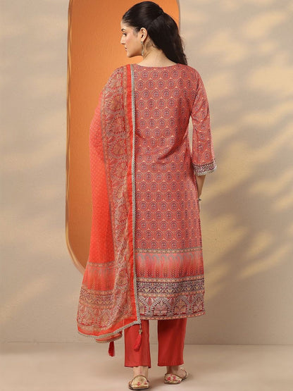 Women Ethnic Motifs Printed Regular Kurta with Trousers & With Dupatta