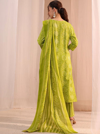 Women Ethnic Motifs Printed Regular Mirror Work Kurta with Trousers & With Dupatta