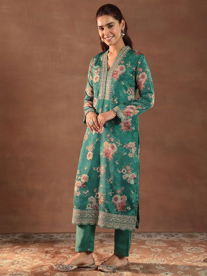 Dhiyona LL Women Floral Printed Regular Kurta with Palazzos & With Dupatta