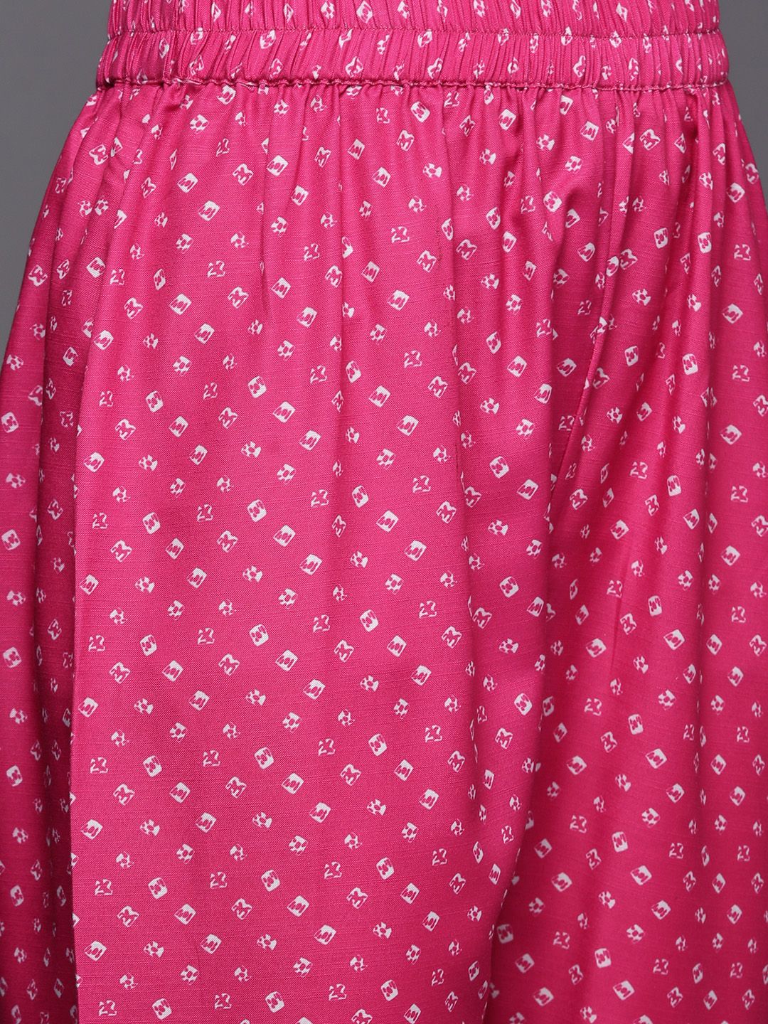 Dhiyona VA Women's Pink Bandhani Printed Kurta with Trousers & With Dupatta