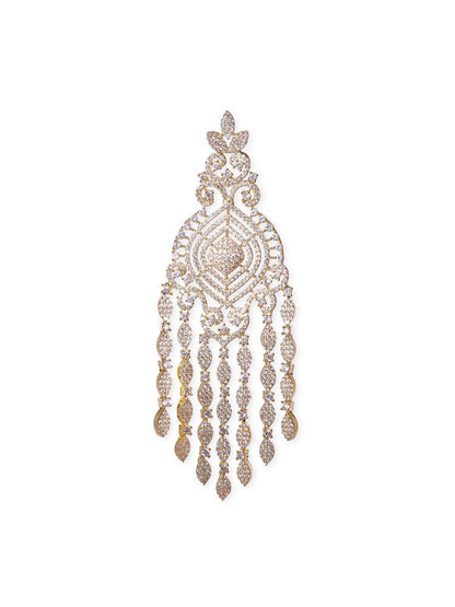 Dhiyona RJ Women's 22K Gold-Plated Cubic Zirconia Studded Chandelier Earrings