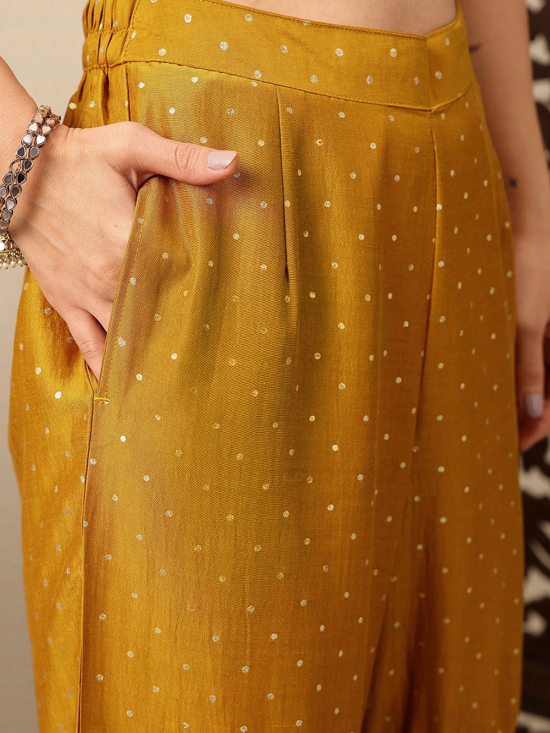 Dhiyona HOP Polka Dotted Sequinned Jashn Kurti with Sharara & With Dupatta