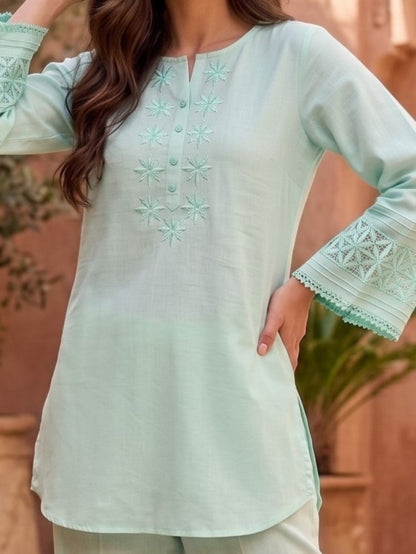 Prisha mantis embroidery cotton co-ord set